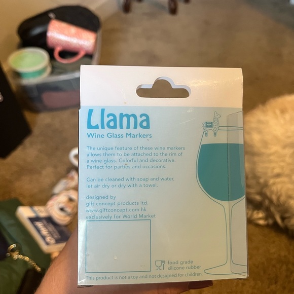Cost Plus World Market Dining Llama Wine Glass Markers Dinnerware